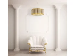 Sospensione Moderna Louise Polilux ® New Gold E Metallo Cromo 1 Luce E27