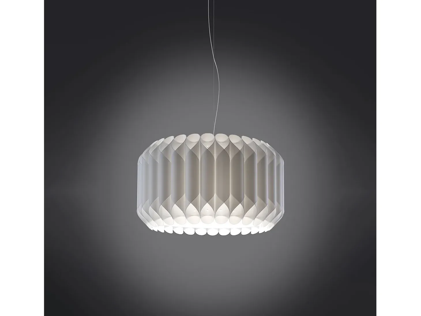 Sospensione Moderna Louise Polilux ® Bianco E Metallo Cromo 1 Luce E27