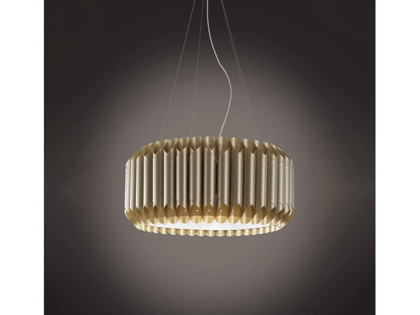 Sospensione Moderna Louise Polilux ® New Gold E Metallo Cromo 1 Luce E27 D60Cm