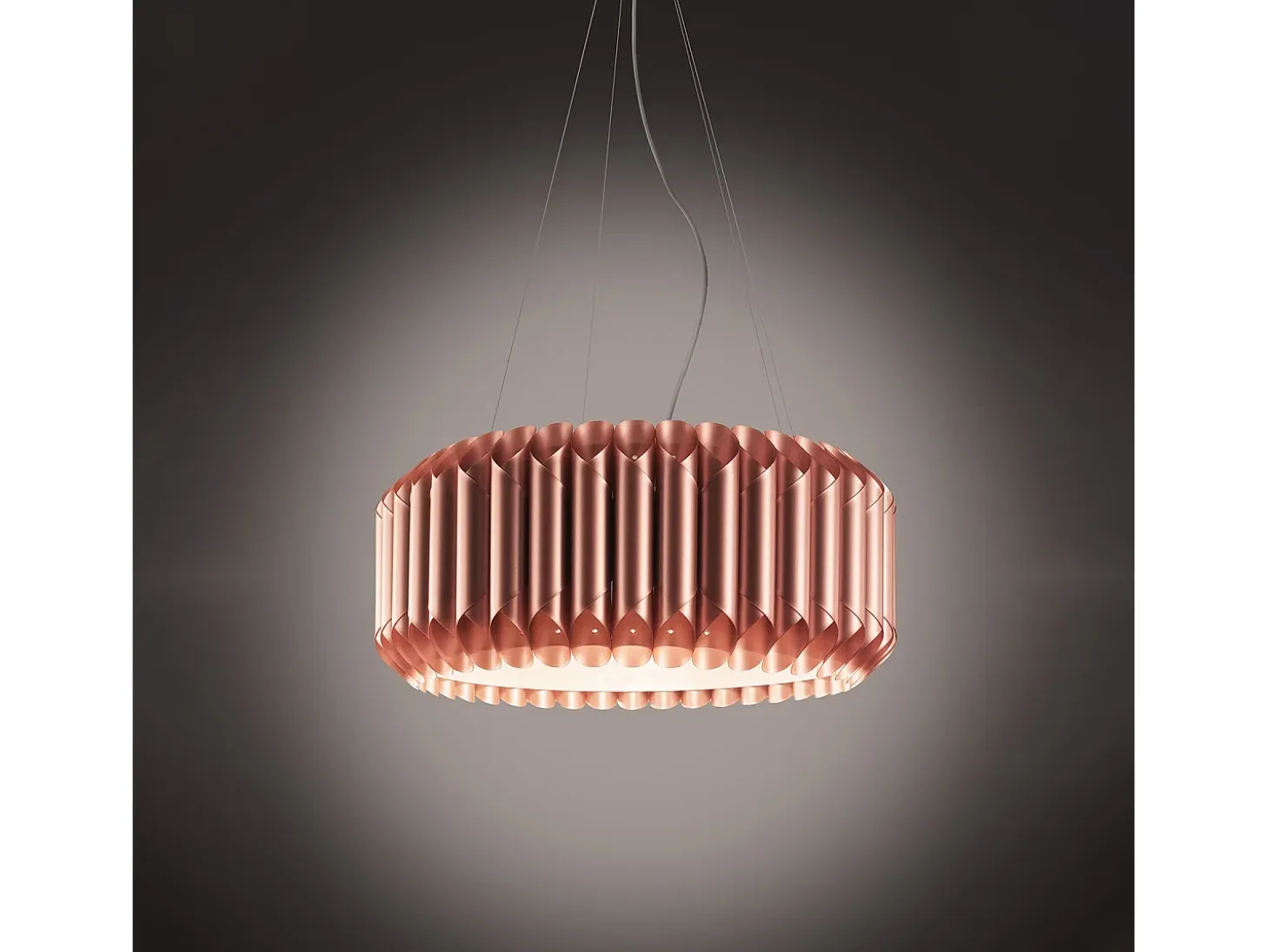 Sospensione Moderna Louise Polilux ® Rame E Metallo Cromo 1 Luce E27 D60Cm