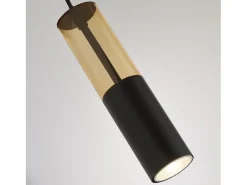 Sospensione Moderna Merrygold Acciaio Nero Ambra 1 Luce Gu10