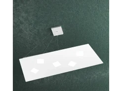 Sospensione Moderna Note Metallo Bianco 5 Luci Gx53