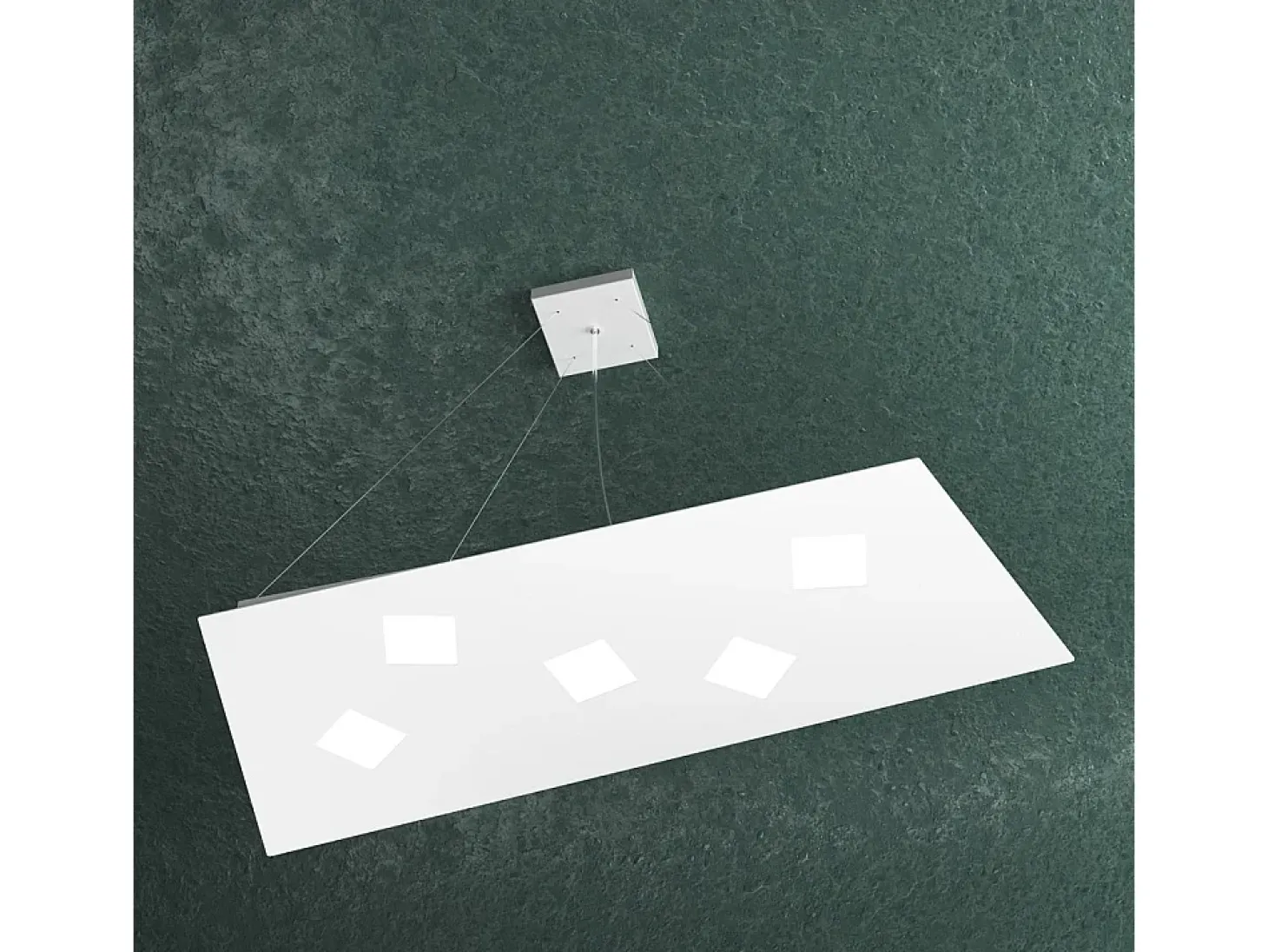 Sospensione Moderna Note Metallo Bianco 5 Luci Gx53
