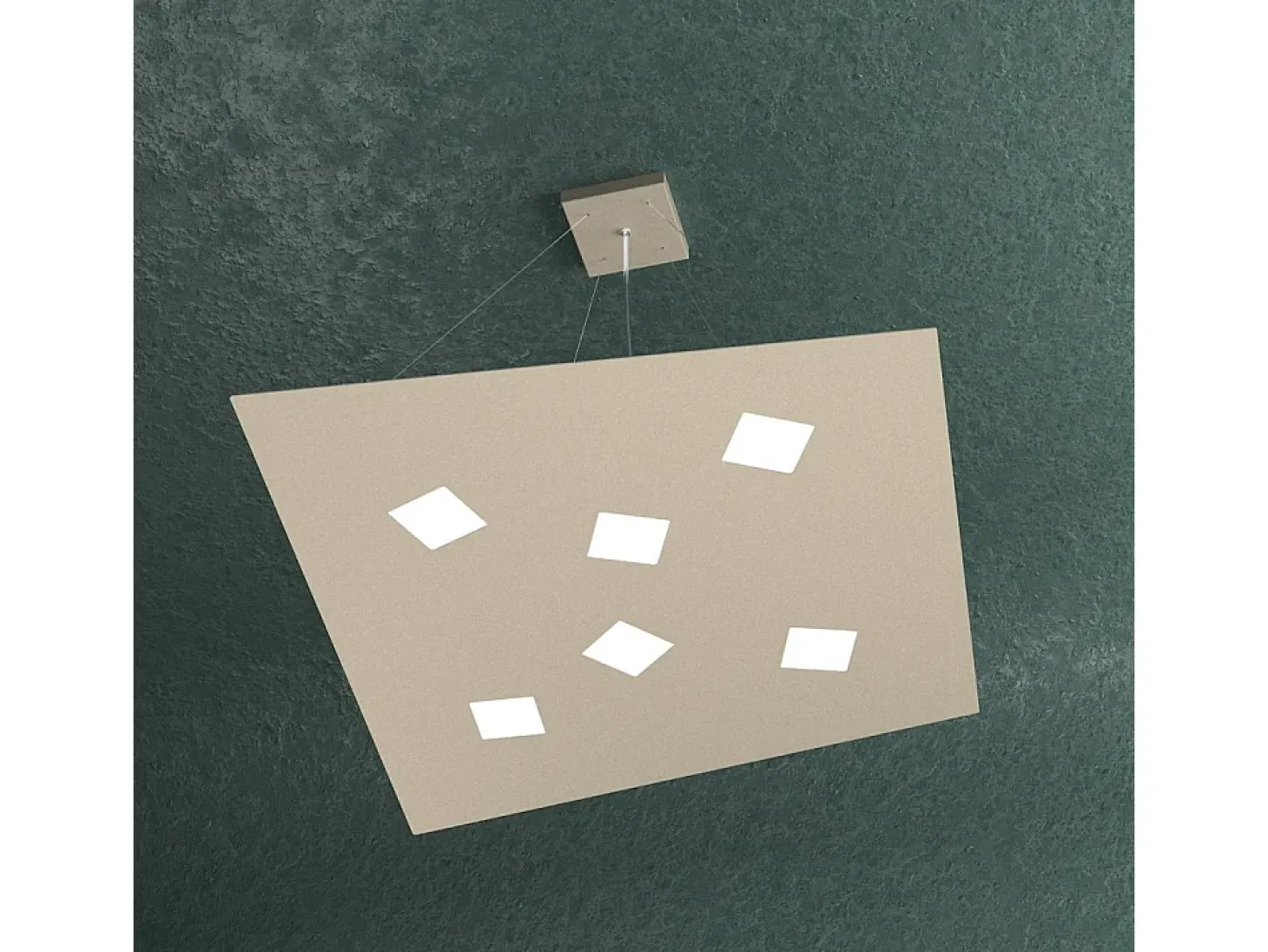 Sospensione Moderna Note Metallo Sabbia 6 Luci Gx53