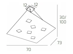 Sospensione Moderna Note Metallo Sabbia 6 Luci Gx53