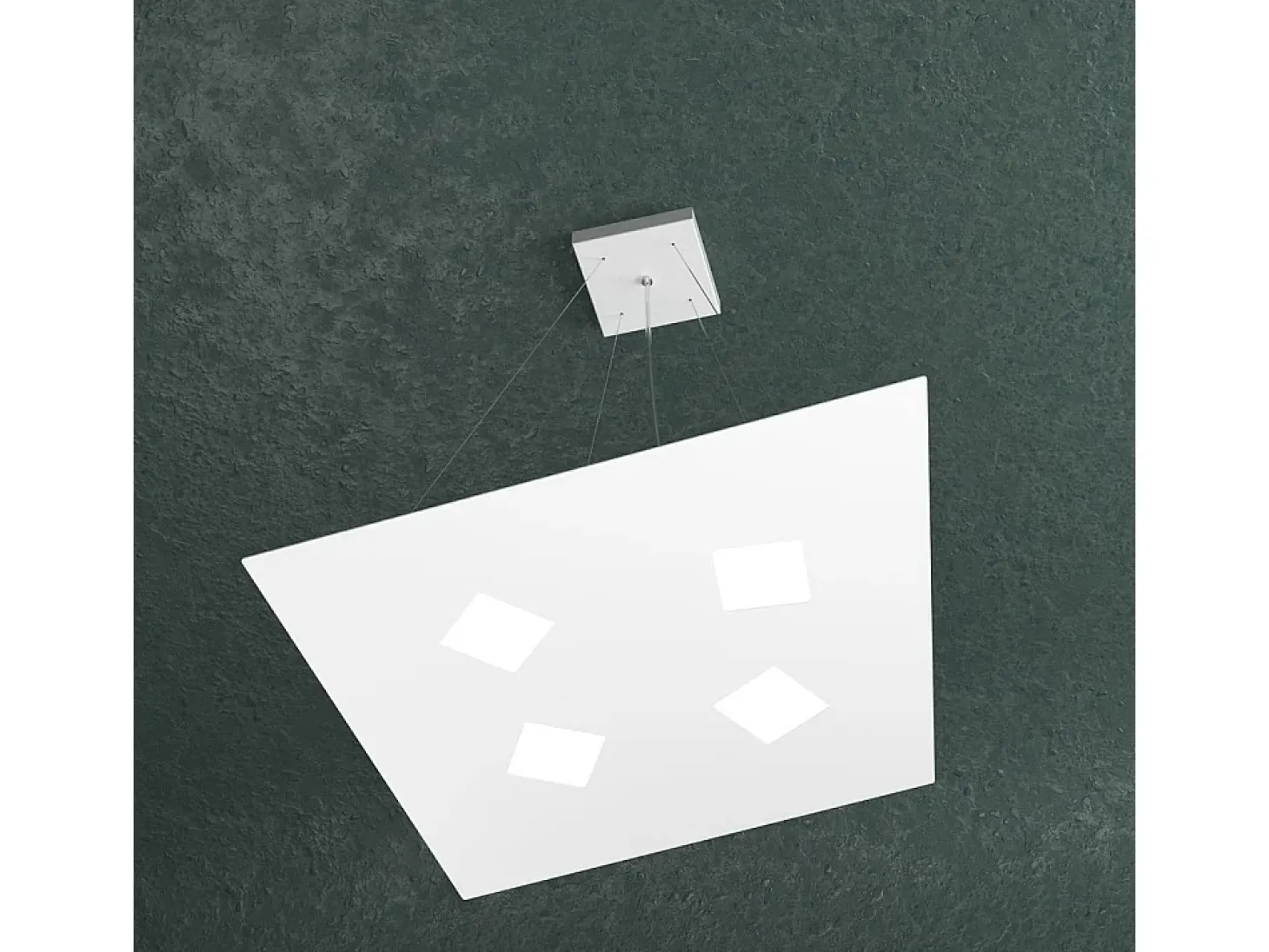 Sospensione Moderna Note Metallo Bianco 4 Luci Gx53