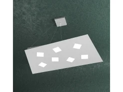 Sospensione Moderna Note Metallo Grigio 7 Luci Gx53