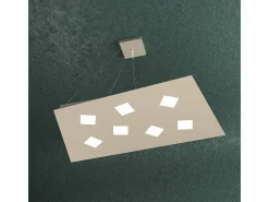 Sospensione Moderna Note Metallo Sabbia 7 Luci Gx53