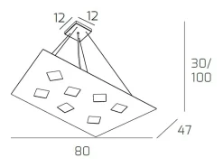 Sospensione Moderna Note Metallo Sabbia 7 Luci Gx53