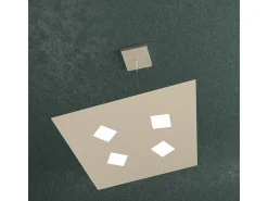 Sospensione Moderna Note Metallo Sabbia 4 Luci Gx53