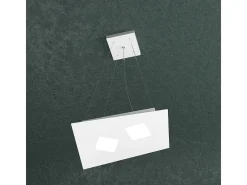 Sospensione Moderna Note Metallo Bianco 2 Luci Gx53