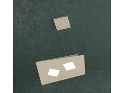 Sospensione Moderna Note Metallo Sabbia 2 Luci Gx53