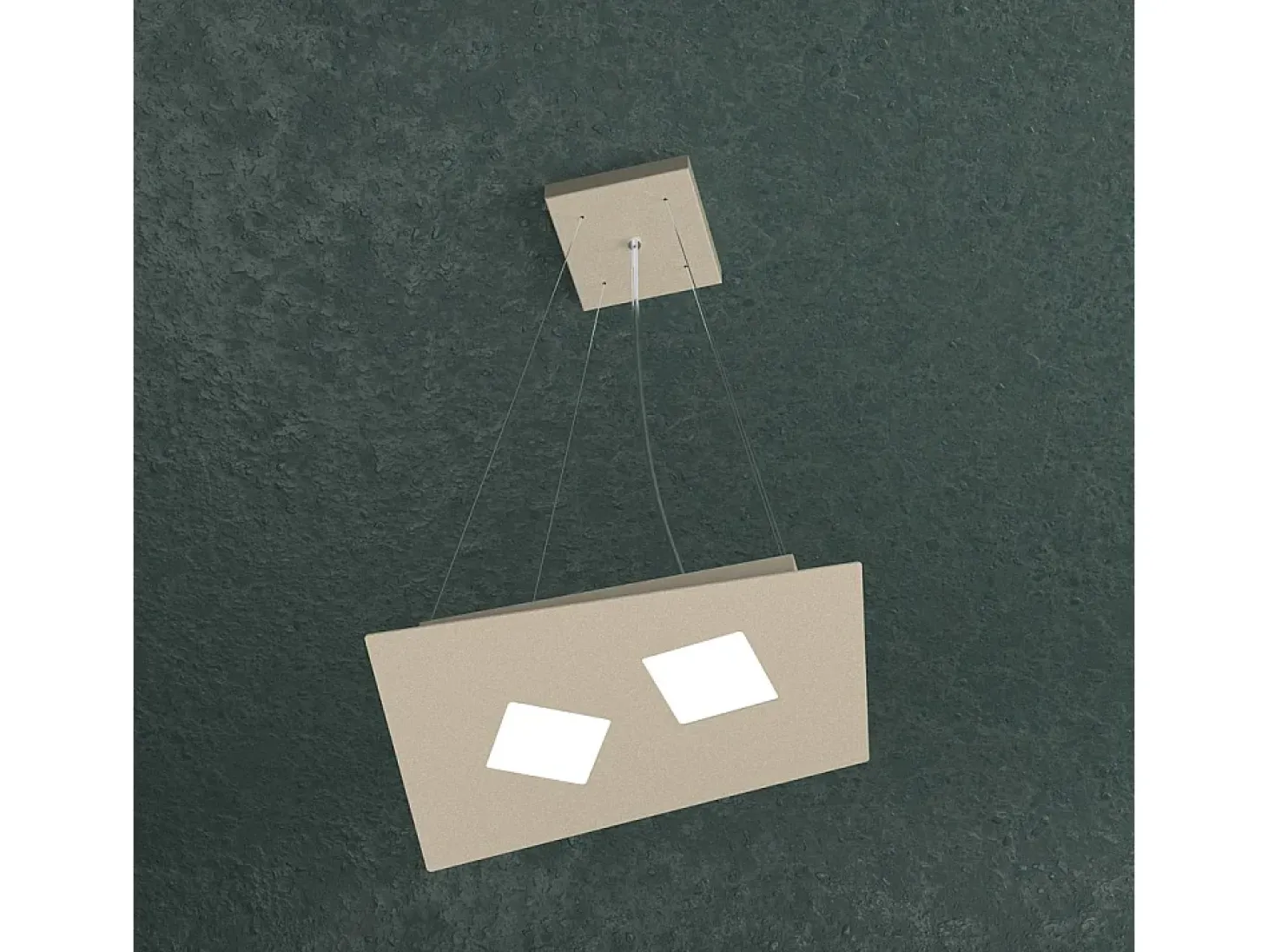 Sospensione Moderna Note Metallo Sabbia 2 Luci Gx53