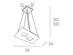 Sospensione Moderna Note Metallo Sabbia 2 Luci Gx53