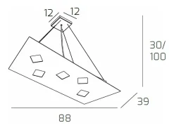 Sospensione Moderna Note Metallo Sabbia 5 Luci Gx53