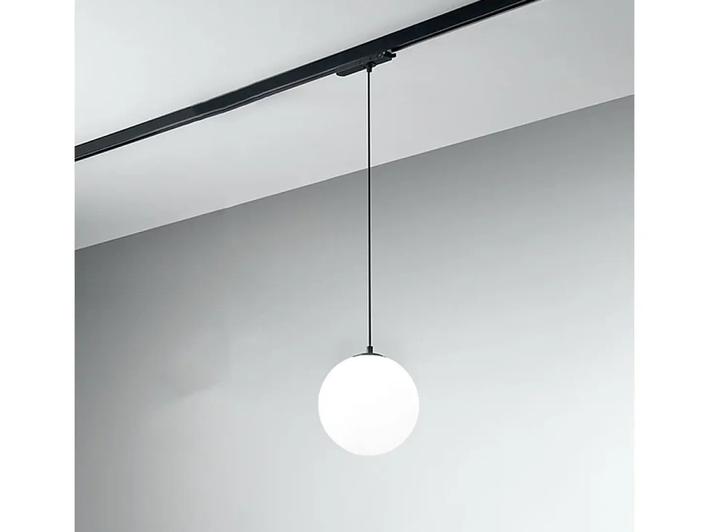 Sospensione Moderna Per Sistema In Binario Nero Led Grande