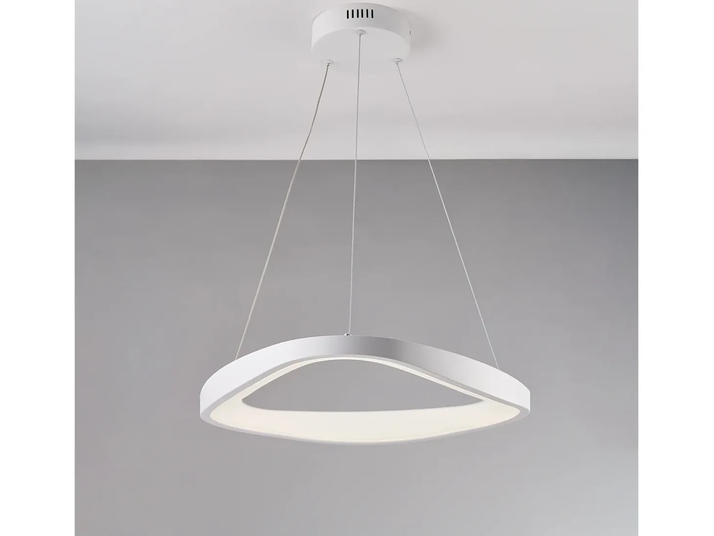 Sospensione Moderna Perth Triangolare Plastica Bianca Led Integrato 32W 4000K