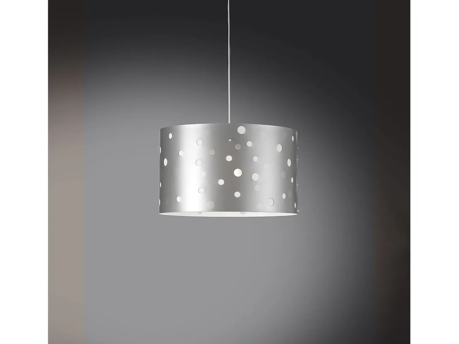 Sospensione Moderna Pois Polilux ® Argento 1 Luce E27 D40Cm