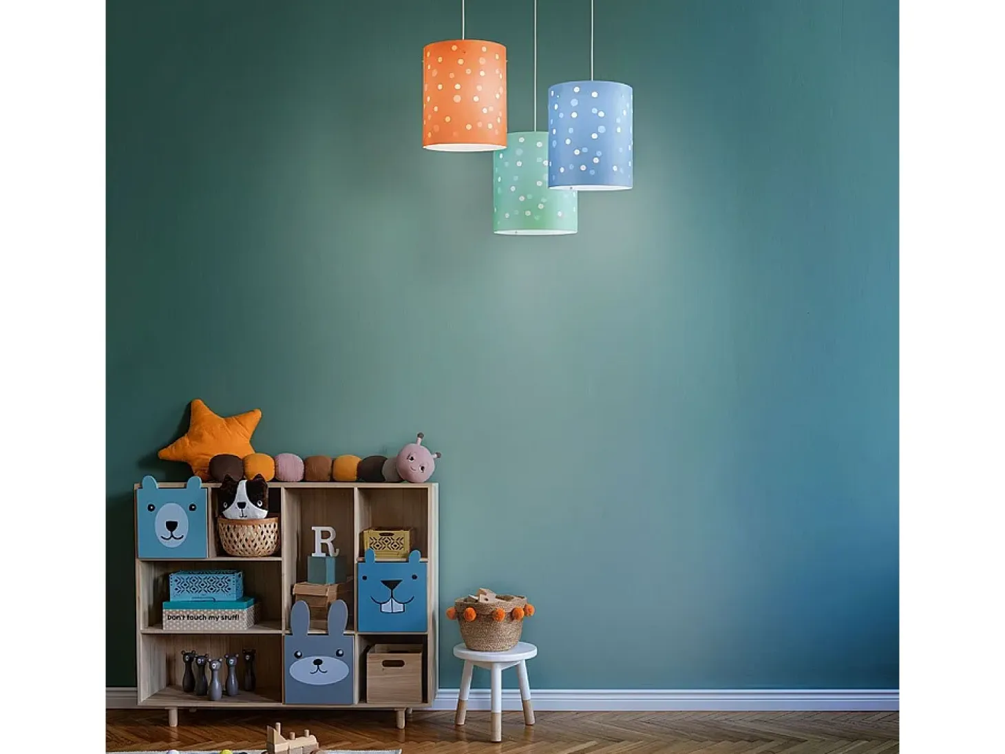 Sospensione Moderna Pois Polilux ® Blu Pastello 1 Luce E27 D27Cm