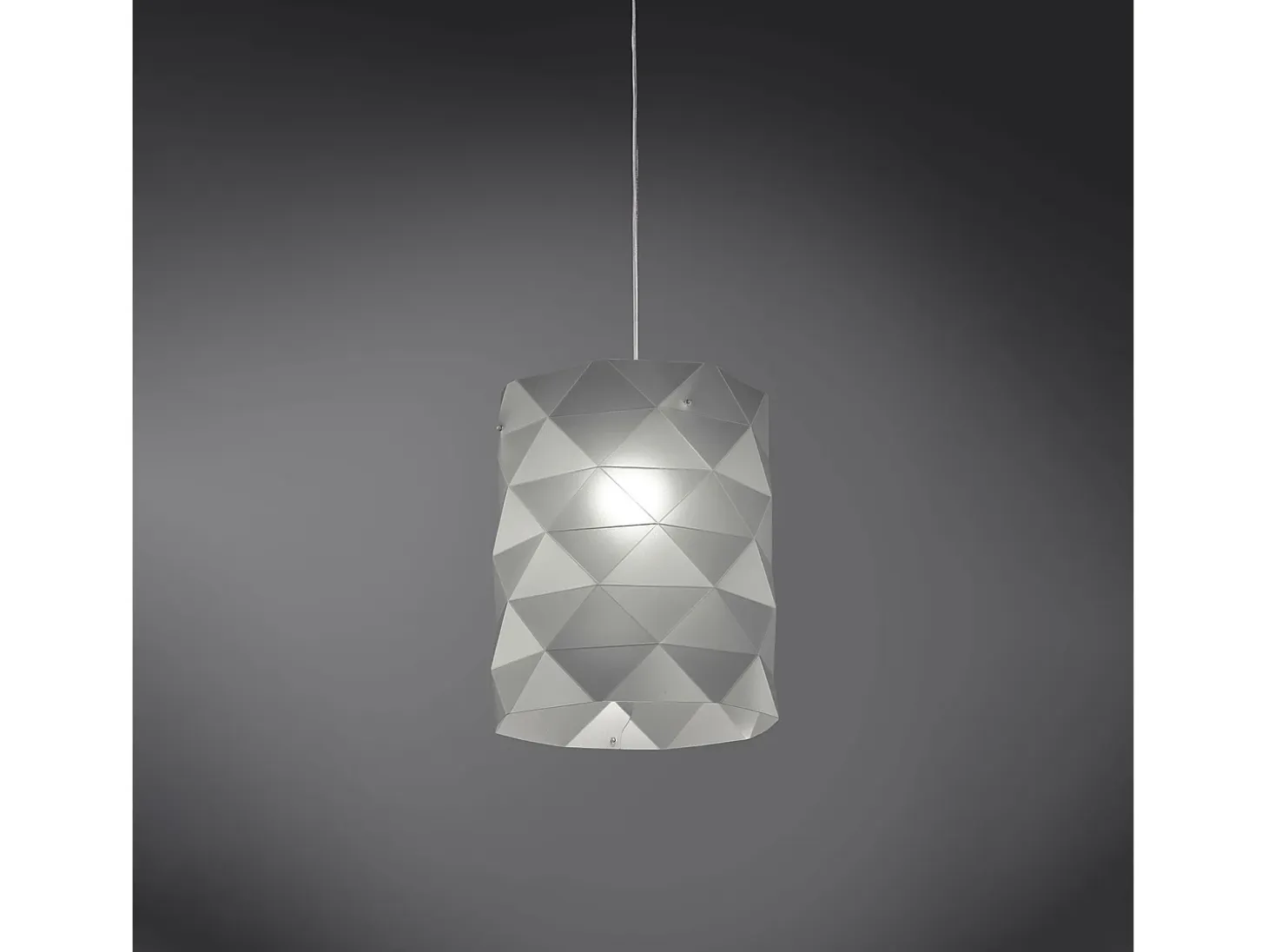 Sospensione Moderna Prisma Polilux ® Argento E Metallo Cromo 1 Luce E27 D27Cm