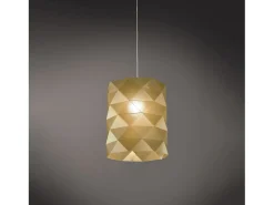 Sospensione Moderna Prisma Polilux ® New Gold E Metallo Cromo 1 Luce E27 D27Cm