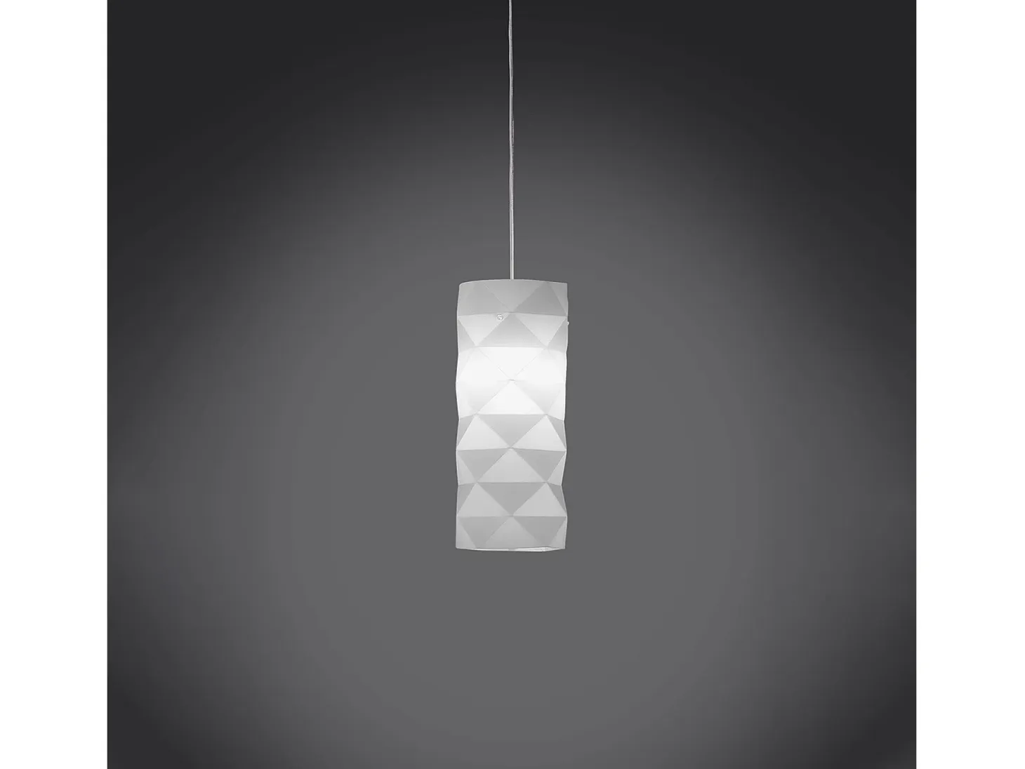 Sospensione Moderna Prisma Polilux ® Bianco E Metallo Cromo 1 Luce E27