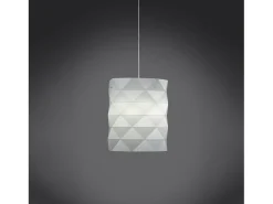 Sospensione Moderna Prisma Polilux ® Bianco E Metallo Cromo 1 Luce E27 D27Cm