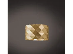 Sospensione Moderna Prisma Polilux ® New Gold E Metallo Cromo 1 Luce E27 D40Cm