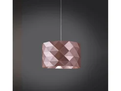Sospensione Moderna Prisma Polilux ® Pink Metal E Metallo Cromo 1 Luce E27 D40Cm