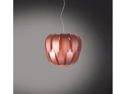 Sospensione Moderna Queen Polilux ® Pink Metal E Metallo Cromo 1 Luce E14