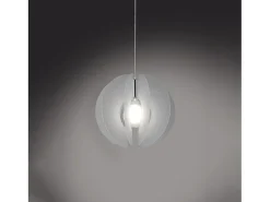 Sospensione Moderna Space Collection Polilux ® Satinato Metallo Cromo 1 Luce E27