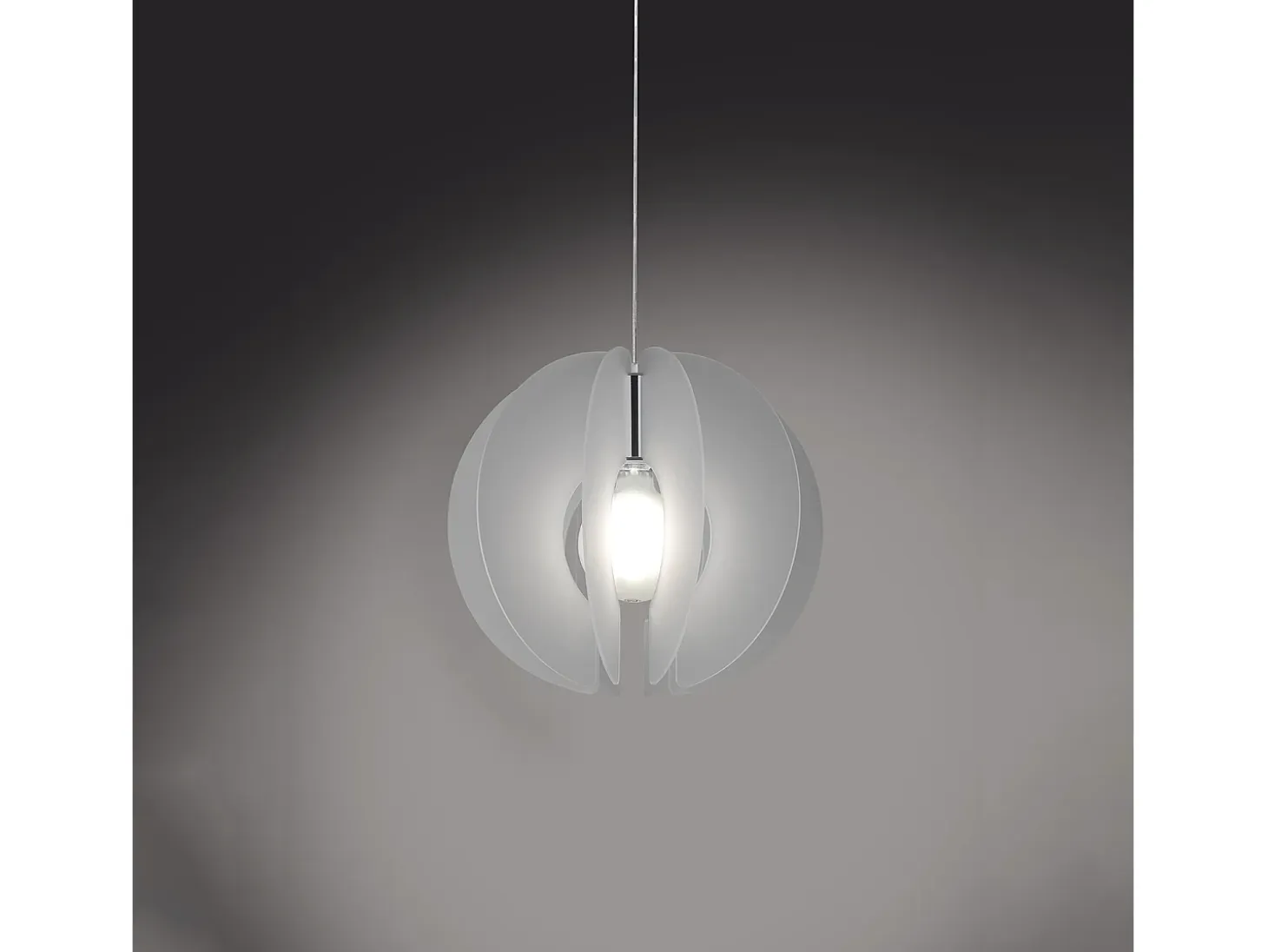 Sospensione Moderna Space Collection Polilux ® Satinato Metallo Cromo 1 Luce E27