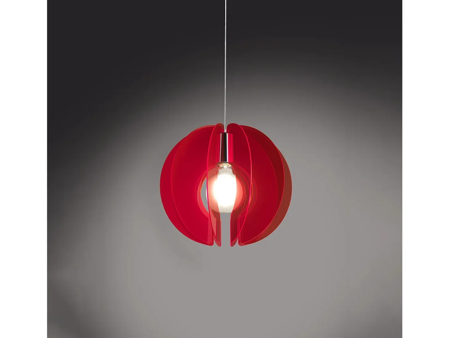 Sospensione Moderna Space Collection Polilux ® Rosso Fluorescente 1 Luce E27