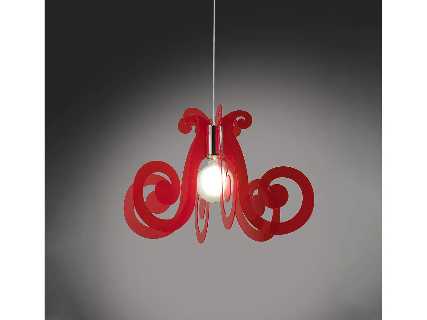 Sospensione Moderna Space Collection Polilux ® Rosso Fluorescente E27 D64Cm
