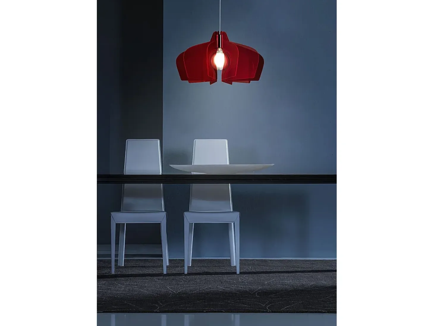 Sospensione Moderna Space Collection Polilux ® Rosso Fluorescente E27 D58Cm