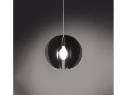 Sospensione Moderna Space Collection Polilux ® Fumè E Metallo Cromo 1 Luce E27