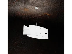 Sospensione Moderna Tetris Metallo Bianco Vetro 1 Luce E27