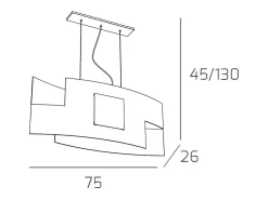 Sospensione Moderna Tetris Color Metallo Cromo Vetro Bianco 2 Luci E27