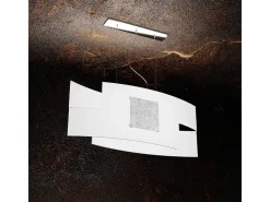 Sospensione Moderna Tetris Color Metallo Foglia Argento Vetro Bianco 2 Luci E27