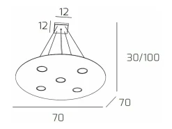 Sospensione Moderna Tonda Cloud Metallo Bianco 5 Luci Gx53
