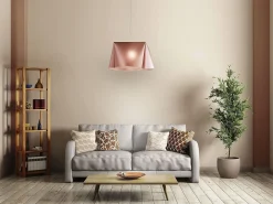 Sospensione Moderna Wanda Polilux ® Rame E Metallo Cromo 1 Luce E27 D60Cm