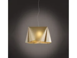Sospensione Moderna Wanda Polilux ® New Gold E Metallo Cromo 1 Luce E27 D45Cm