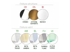 Sospensione Ottone Sat. 3 Luci Rettangolare Vetri Alpha + Beta + Gamma Trasparenti