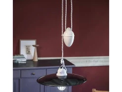 Sospensione Saliscendi Classico Potenza Ferro E Ceramica Nero 35Cm 1 Luce E27
