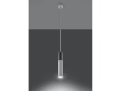 Sospensione Slim 8cm Grigio Chiaro, Bianco GU10 Lámpara colgante Slim 8cm Gris, Blanco GU10