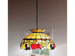 Sospensione Stile Tiffany Vetro Multicolor 1 Luce E27
