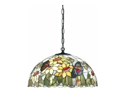 Sospensione Tiffany Vetro Multicolor Chiaro 1 Luce E27