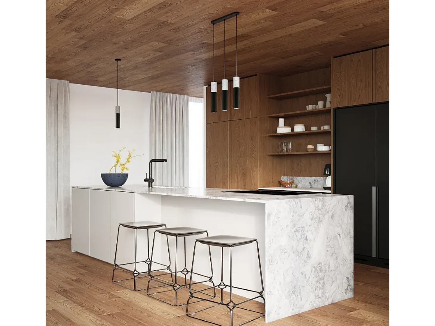 Sospensione Twin Grigio Chiaro, Nero GU10 Lámpara colgante Twin gris, negra GU10