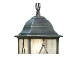 Sospensione Vintage - Decò Genova Alluminio Nero Vetro Argento 1 Luce E27