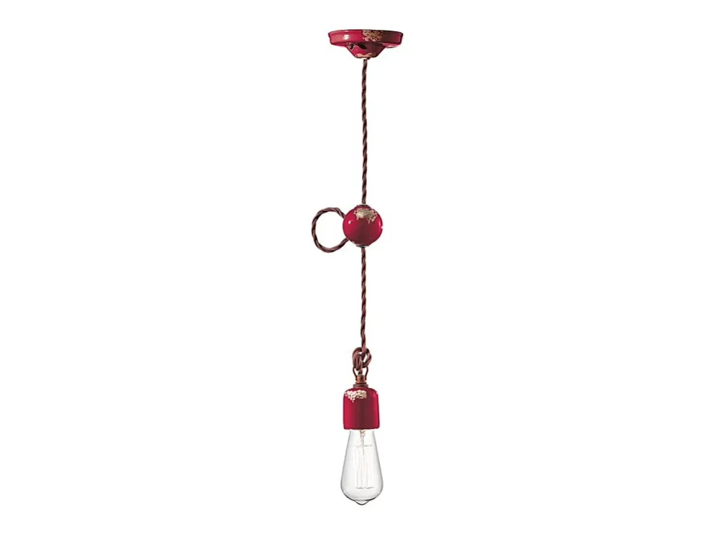 Sospensione Vintage Ceramica Bordeaux 1 Luce E27